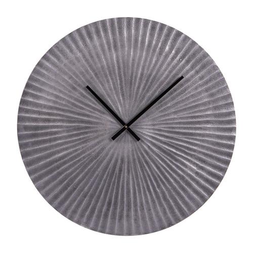 Horloge en métal soleil argent 59 cm