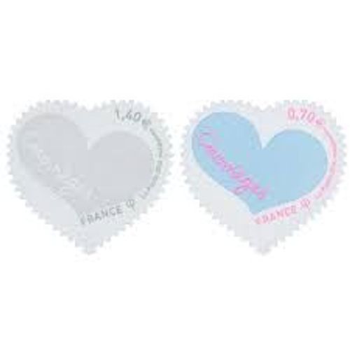 Saint Valentin : Coeurs Courrèges La Paire Année 2016 Autoadhésifs N° 1230 1231 Yvert Et Tellier Luxe