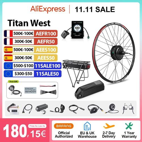 Kit De Conversion De Vélo Électrique 500w Moteur De Moyeu De Roue 48v 20ah 17.5ah Avec Batterie Moteur De Vélo À Traction Avant Arrière 48v17.5ah (Cellules Lg) Chargeur 4a Dm03 Mini (0-9 Pas) Moteur A