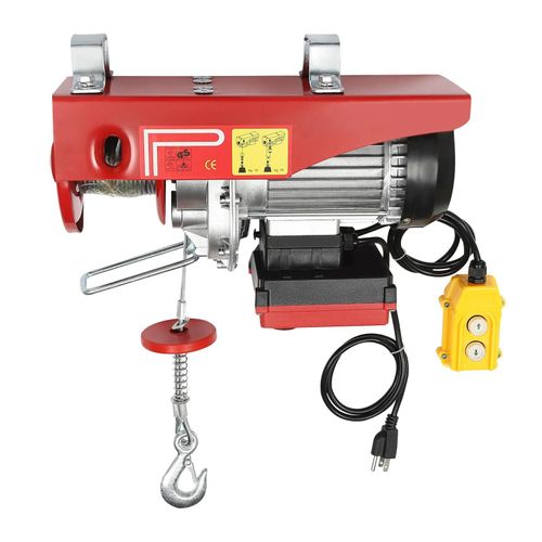 Palan électrique, 220 V, 900 W, 500 kg, acier allié, télécommande, rouge