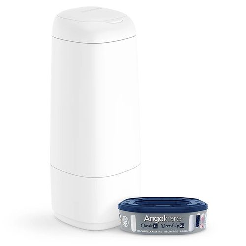 Poubelle À Couches Classic Xl Dress Up Avec 1 Recharge Octogonale - Blanc