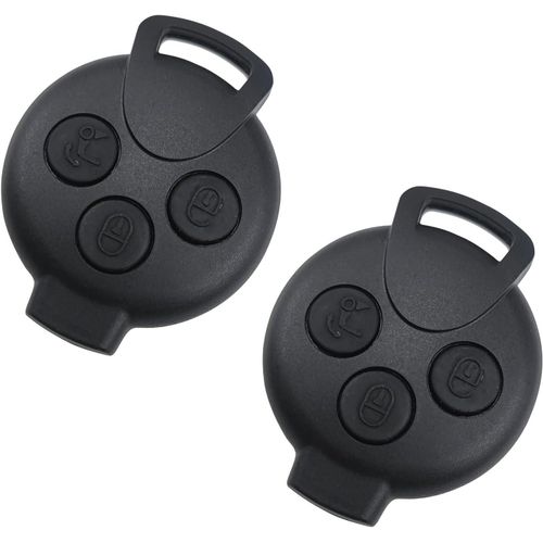 2 Pièces Coque Clé De Voiture Compatible Avec Smart Fortwo 451 Forfour Roadstar 3 Boutons De Télécommande Boîtier Clef Coque De Cle De Remplacement(Q1019)