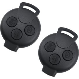 2 Pièces Coque Clé De Voiture Compatible Avec Smart Fortwo 451 Forfour Roadstar 3 Boutons De Télécommande Boîtier Clef Coque De Cle De Remplacement(Q1019)