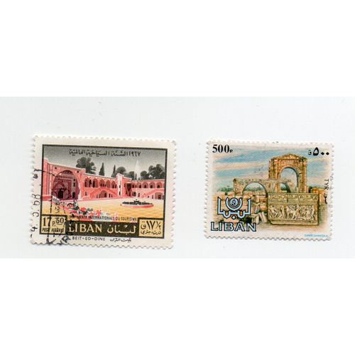 Liban- Lot De 2 Timbres Oblitérés- Sites