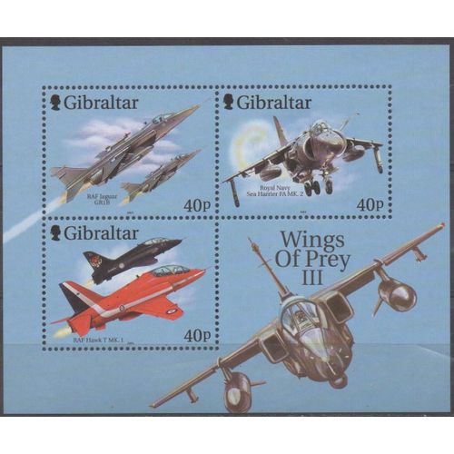 Gibraltar Timbre Avion De Chasse 2001