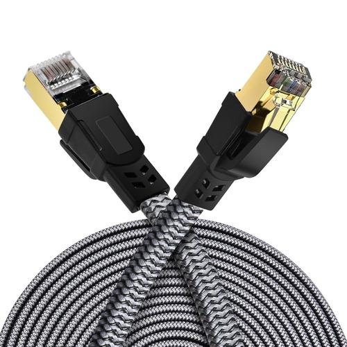 Cat 8 Câble Ethernet Réseau, 2M 40Gbps 2000MHz RJ45 Super Débit Double Blindage Nylon Tressé Câble Réseau LAN Gigabit, Compatible avec PC, PS5, Xbox, Modem, Routeur, Commutateur.[G530]