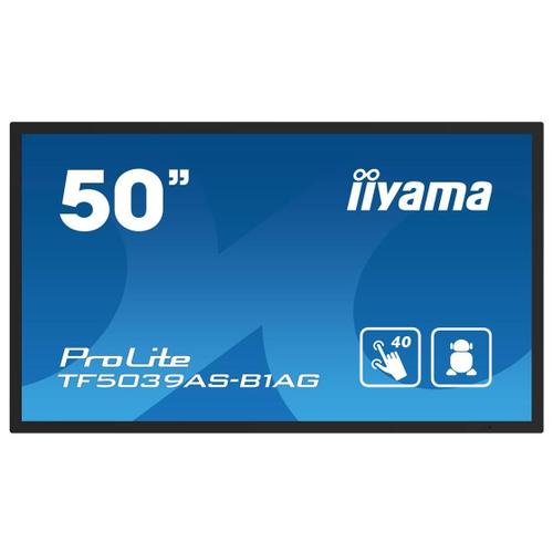 iiyama ProLite TF5039AS-B1AG - Classe de diagonale 50" (49.5" visualisable) écran LCD rétro-éclairé par LED - signalisation numérique - avec lecteur de média intégré et écran tactile (multipoint)...