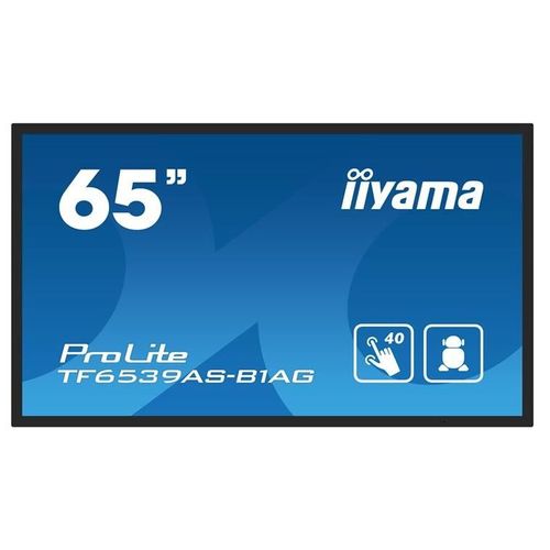 iiyama ProLite TF6539AS-B1AG - Classe de diagonale 65" (64.5" visualisable) écran LCD rétro-éclairé par LED - signalisation numérique - avec lecteur de média intégré et écran tactile (multipoint)...