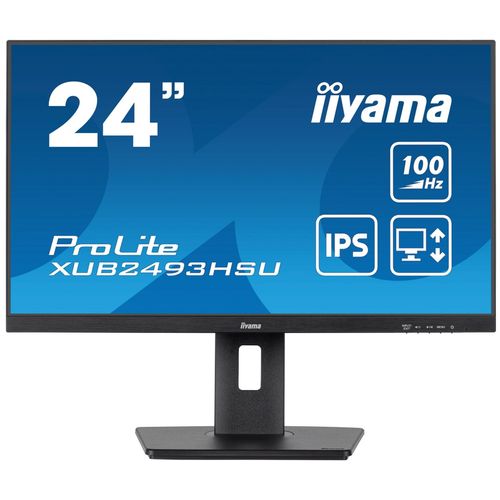 iiyama ProLite XUB2493HSU-B7 - Écran LED - 24" (23.8" visualisable) - 1920 x 1080 Full HD (1080p) @ 100 Hz - IPS - 250 cd/m² - 1300:1 - 1 ms - HDMI, DisplayPort - haut-parleurs - noir mat