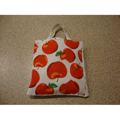 cabas en coton imprimé "pommes et fraises"