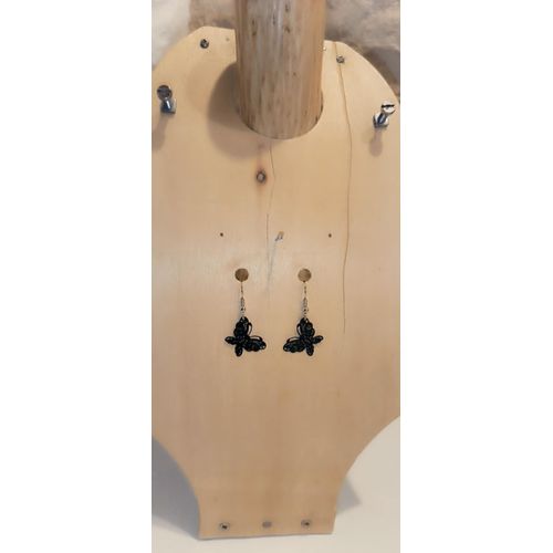 Boucles D'oreilles Fantaisie N43 Papillons Noirs