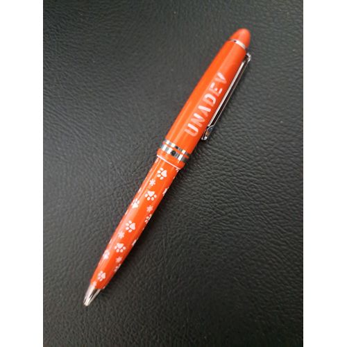 Stylo À Bille Rétractable Association Unadev Chiens Guides Rouge Neuf