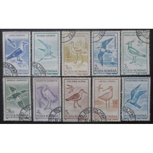 Roumanie Série N°3921 Au 3930 Oiseaux Oblitérés