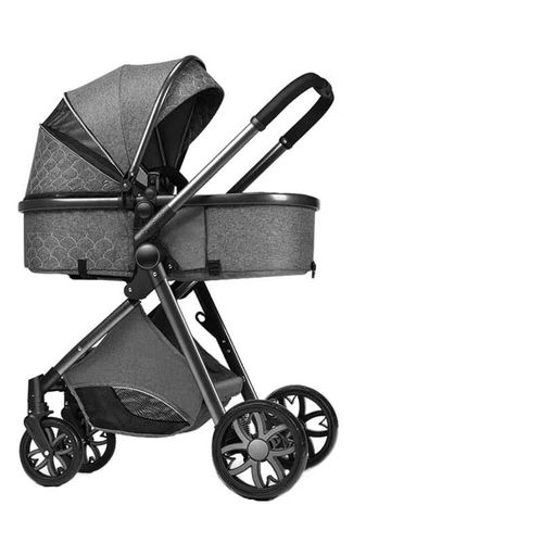 Poussette Pour Bébé, 3 En 1, Siège Bidirectionnel, Pliable, Alliage, Anticorrosion, Gris Foncé