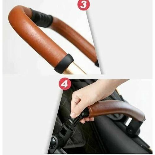 Poussette Pour Bébé, 3 En 1, Siège Bidirectionnel, Pliable, Alliage, Anticorrosion, Chocolat