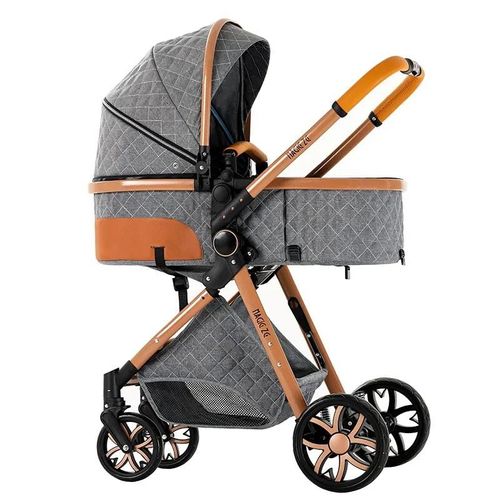 Poussette Pour Bébé, 3 En 1, Siège Bidirectionnel, Pliable, Alliage, Anticorrosion, Gris