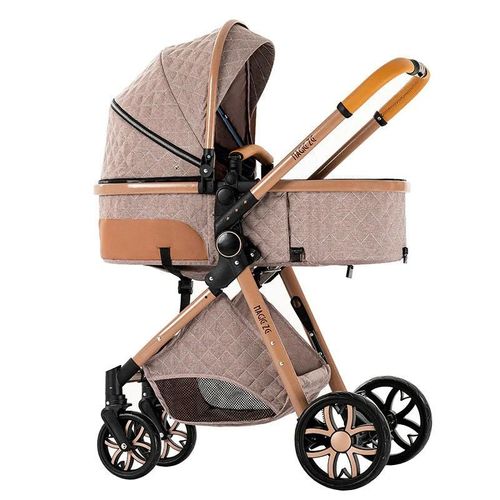 Poussette Pour Bébé, 3 En 1, Siège Bidirectionnel, Pliable, Alliage, Anticorrosion, Kaki