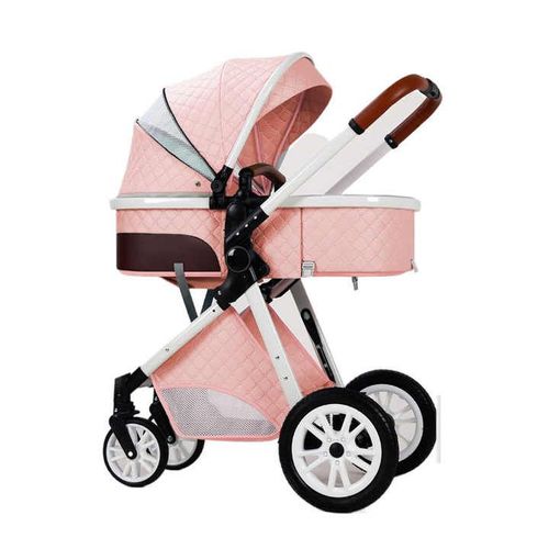 Poussette Pour Bébé, 3 En 1, Pliable, Portable, 4 Roues, Rose