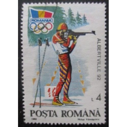 Roumanie N°3085a Jeux Olympiques D'albertville 1992 Oblitéré