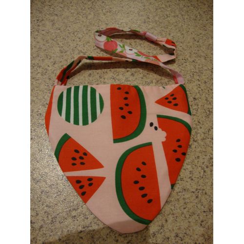 mini cabas à bandoulière en coton imprimé à décor de fruits