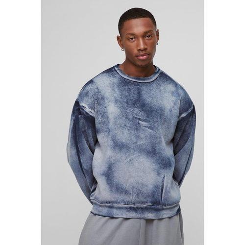 Sweat Oversize Délavé Homme - Bleu - Xs, Bleu