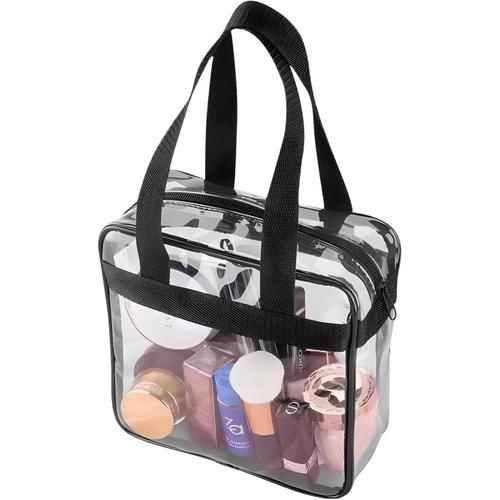 Sac fourre-Tout Transparent,Sac de Voyage pour Transport d¿Accessoires avec Poches zippées pour Produits de Soins,Produits cosmétiques ou pour Transporter Les ustensiles de la Plage.[O1076]