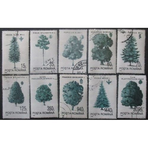 Roumanie Série N°4160 Au 4169 Arbres Oblitérés