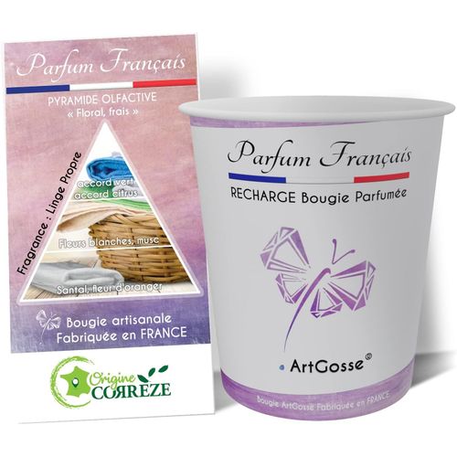 Recharge Parfumée 160Ml ¿ Adaptable Sur Pots D'Un Diamètre Supérieur A 7 Cm (Ex; My Jolie Candle, Durance, Woodwick, Jewelcandle, Simon & Tom, La Jolie Muse) (Linge Propre)[X93]