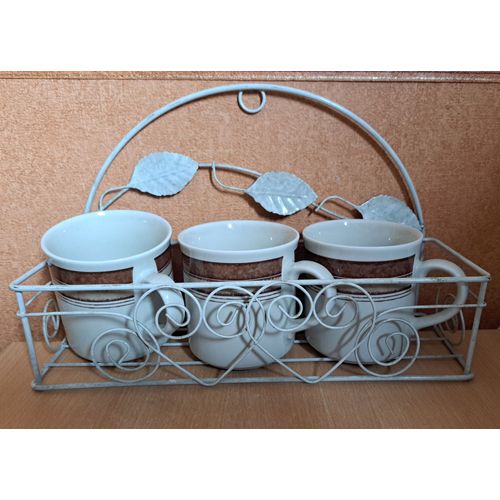 Lot De 3 Tasses Avec Étagère Métal À Fixer De Marque Winterling