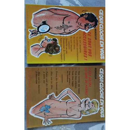 Ce Qui Cloche En Vous - 2 Cartes Postales Anciennes Et Différentes - Humour - Accessoires - Pédale - Non Utilisée