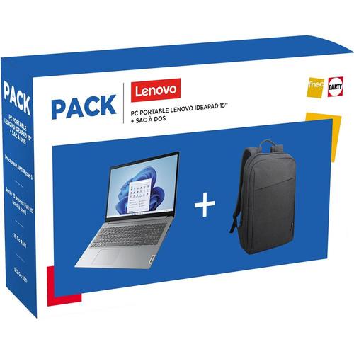 Pack PC portable Lenovo IdeaPad 1 15ALC7 82R4007LFR 15,6"" AMD Ryzen 5 16 Go RAM 512 Go SSD Gris + Sac à dos