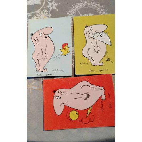 Lot De 3 Cartes Postales Anciennes Et Différentes - Humour... Sexe -Patrier ; Sexe ...Agenaire ; Sexe...Exercer - Non Écrites - G Meunier