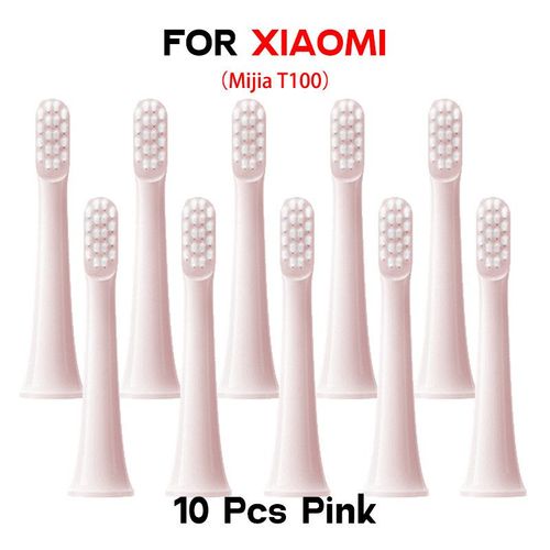 Têtes de brosse à dents électrique pour Xiaomi T100,20/50/100 pièces,sonique,poils DuPont souples,buses d'aspirateur- 10Pcs Pink