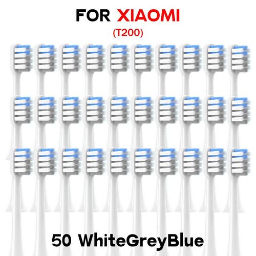 Tête de Brosses à Dents Électriques pour XIAOMI MIJIA T200,Buses à Poils DuPont Souples,20/100 Pièces- 50whitegrayblue