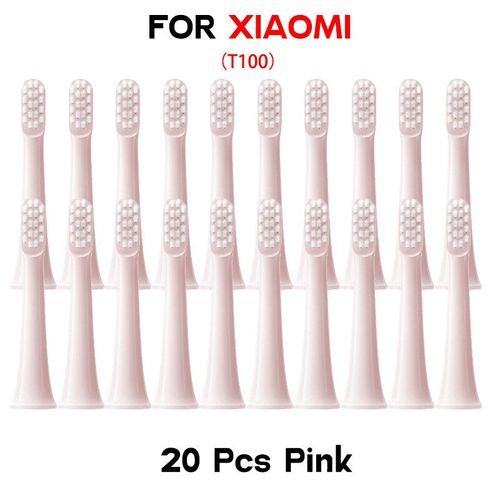 Têtes de brosse à dents électrique pour Xiaomi T100,20/50/100 pièces,sonique,poils DuPont souples,buses d'aspirateur- 20Pcs Pink