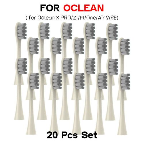 Têtes de brosse pour Oclean X PRO,Z1,F1,One,Air 2,SE,2,4,6,10,20,50,100 pièces,ensemble de buses souples DuPont- 20pcs-E8766