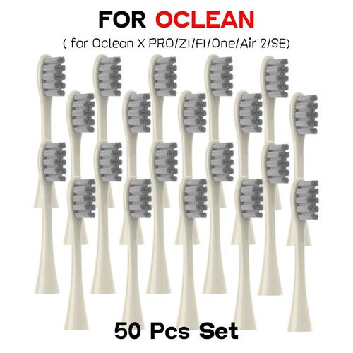 Têtes de brosse pour Oclean X PRO,Z1,F1,One,Air 2,SE,2,4,6,10,20,50,100 pièces,ensemble de buses souples DuPont- 50pcs-B6979