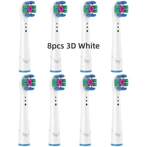 Têtes de rechange pour brosse à dents électrique Braun Oral-B,recharge,vitalité,action de fil dentaire,Pro1000 Pro - 8 3D White