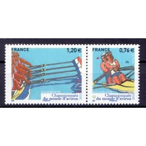Sport : Championnats Du Monde D'aviron (Deux De Couple Féminin Et Huit Barré Masculin) Paire 4973 Année 2015 N° 4973 4974 Yvert Et Tellier Luxe