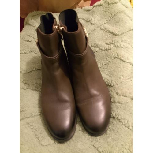 Bottes Mi Montantes Marrons En Cuir 38 Tommy Hilfiger.