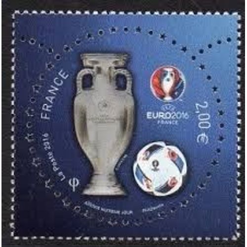Sport : Championnat D'europe U.E.F.A. De Football En France : Trophée, Ballon, Logo Année 2016 N° 5050a Yvert Et Tellier Luxe