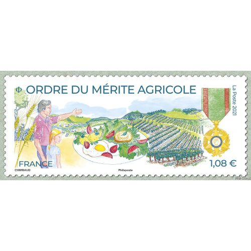 Ordre Du Mérite Agricole : Champs De Vignes Et Médaille Année 2021 N° 5475 Yvert Et Tellier Luxe
