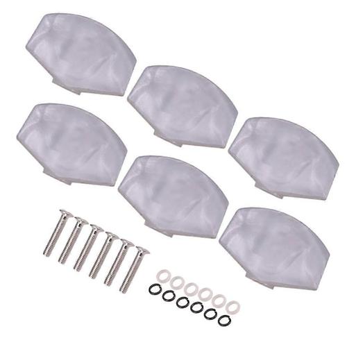 6 Pcs Guitare Accordeurs Machine Boutons Blanc Perle Accord Clé Carré Boutons Poignée Capuchons