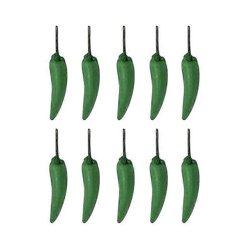 10 Pcs/Lot Argile 1 :12 Échelle Fruits Nourriture Légumes Miniature Poivre Vert Pour Poupée Cuisine Jouets
