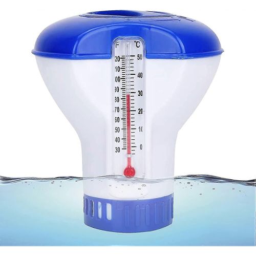 Diffuseur De Chlore De Piscine Avec Thermomètre, Flotteur De Chlore De Piscine, Diffuseur De Chlore De Piscine Flottant, Distributeur De Chlore De Piscine, Distributeur De Produits Chimiques Pour La N 