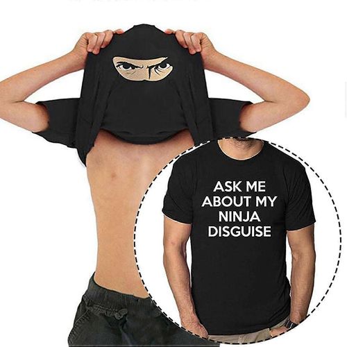 Les Hommes Me Posent Des Questions Sur Mon Déguisement De Ninja Flip T Shirt Drôle De Costume Humour Graphique Tee, 100% Nouveau