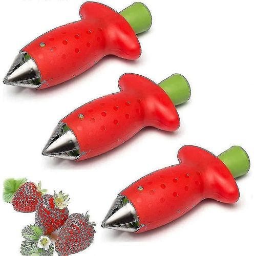 3 Pcs Évideur De Fruits - Effeuillage De Fraise Et De Tomate - Dissolvant De Fraise - Outil Pour Enlever Les Fruits Et Légumes Tige - Ri