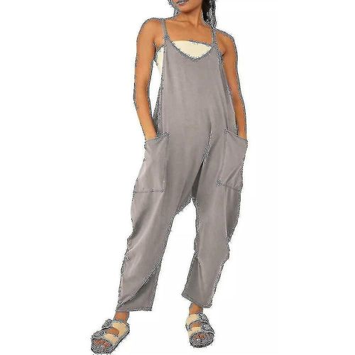 Salopette Surdimensionnée Décontractée Pour Femmes Sarouel Long Pantalon À Bretelles Salopette Baggy Combinaison []