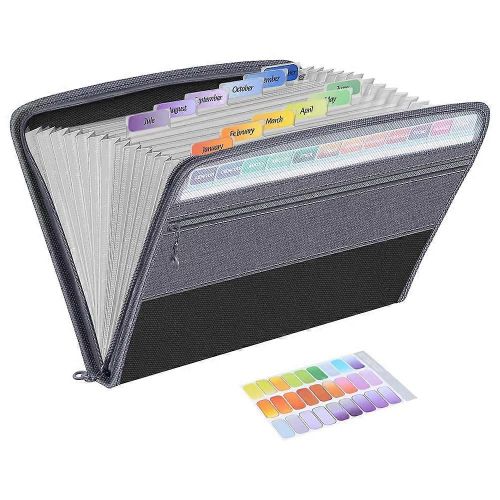 Rack De Rangement De Dossier De Dossier De 13 Poches, Sac De Rangement De Boîte De Fichier, Avec Fermeture Éclair, Adapté Au Papier A4, Banknot