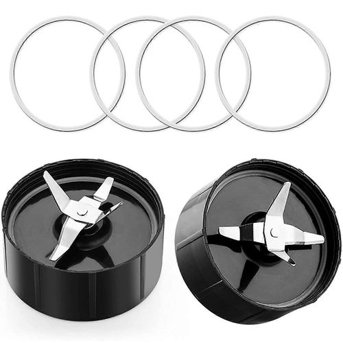 Pièces de rechange 2 lames et 4 anneaux en caoutchouc Lame de robot culinaire pour 250W MB1001 Blender Gasket Set